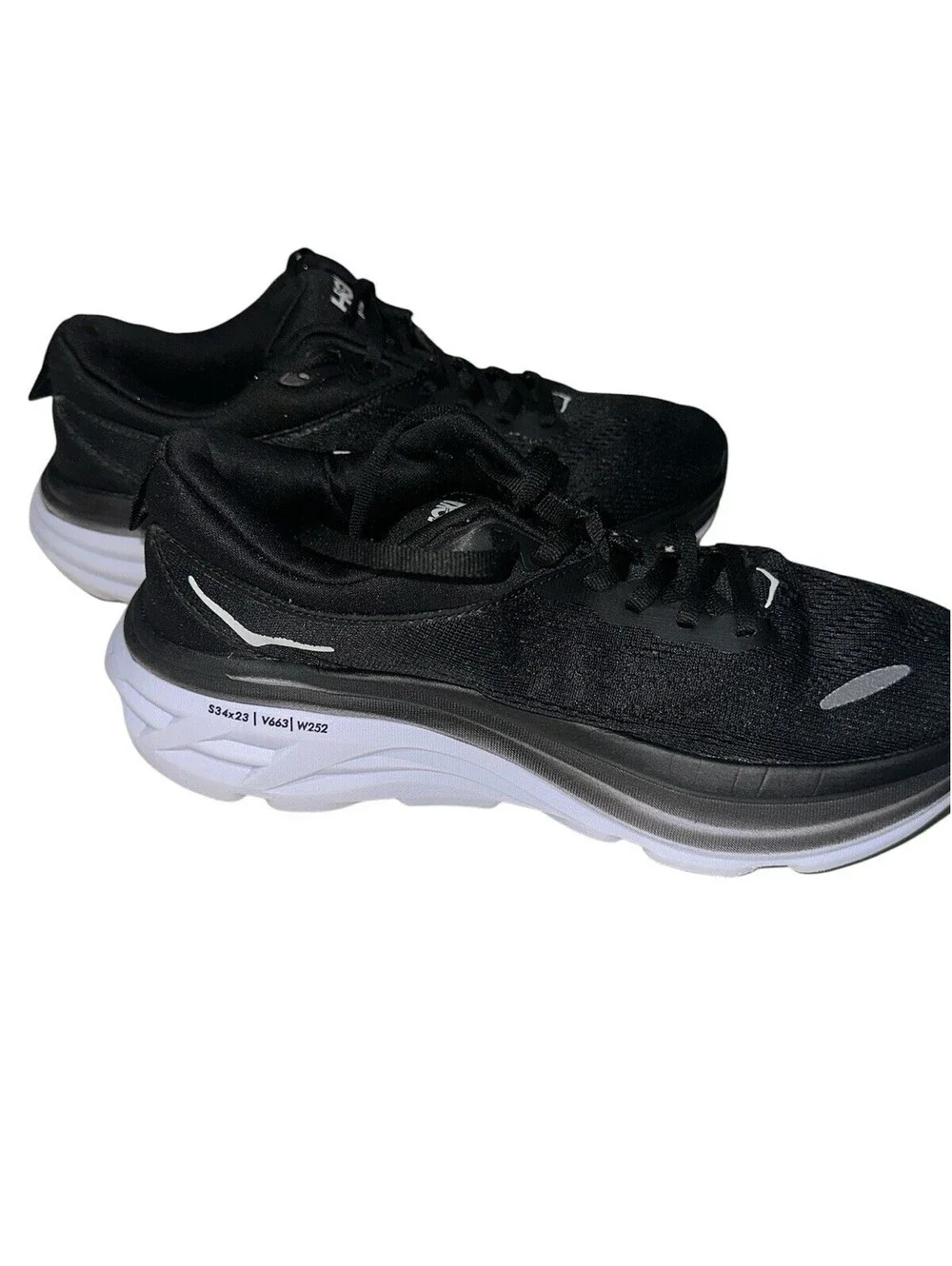 Nice Hoka One Bondi 8 Black White Mesh Womens Running Walking Shoe Size 7.5B